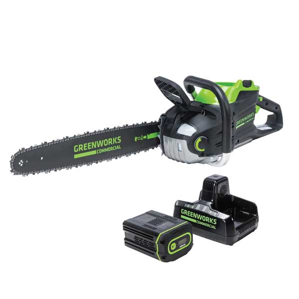 82V 20" 3.4kW Chainsaw with 4Ah Battery and Dual Port Charger